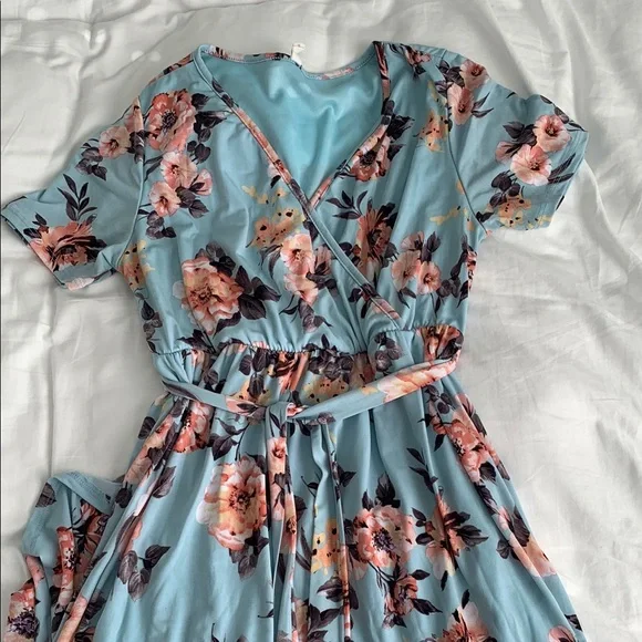 Maternity Pinkblush Floral Wrap dress - Picture 2 of 10